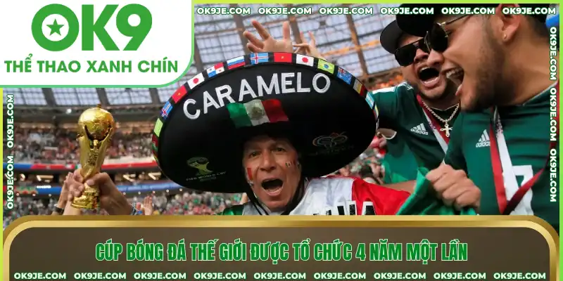 Cúp bóng đá thế giới được tổ chức 4 năm một lần Cúp bóng đá thế giới được tổ chức 4 năm một lần
